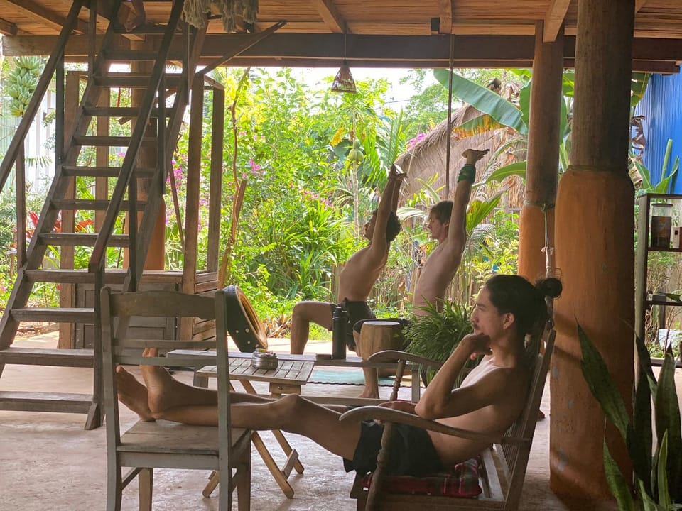 Patio, group of guests