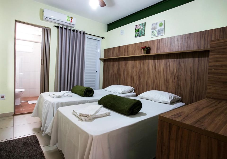 Bed, Bedroom, towels, air conditioner