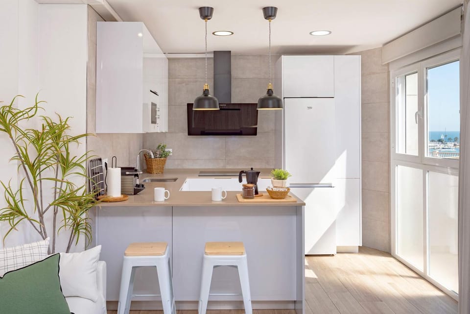 Kitchen or kitchenette, stove, toaster