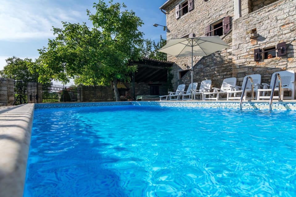 Rustic Villa Marija with panoramic view in Zrenj Villa in Istria County