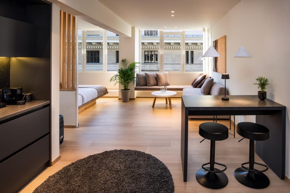 Kitchen or kitchenette, Living room, Photo of the whole room, Seating area