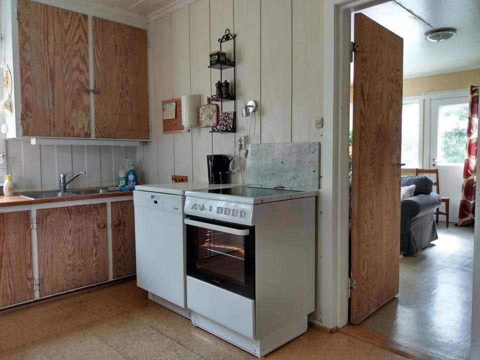 Kitchen or kitchenette, dishwasher, stove