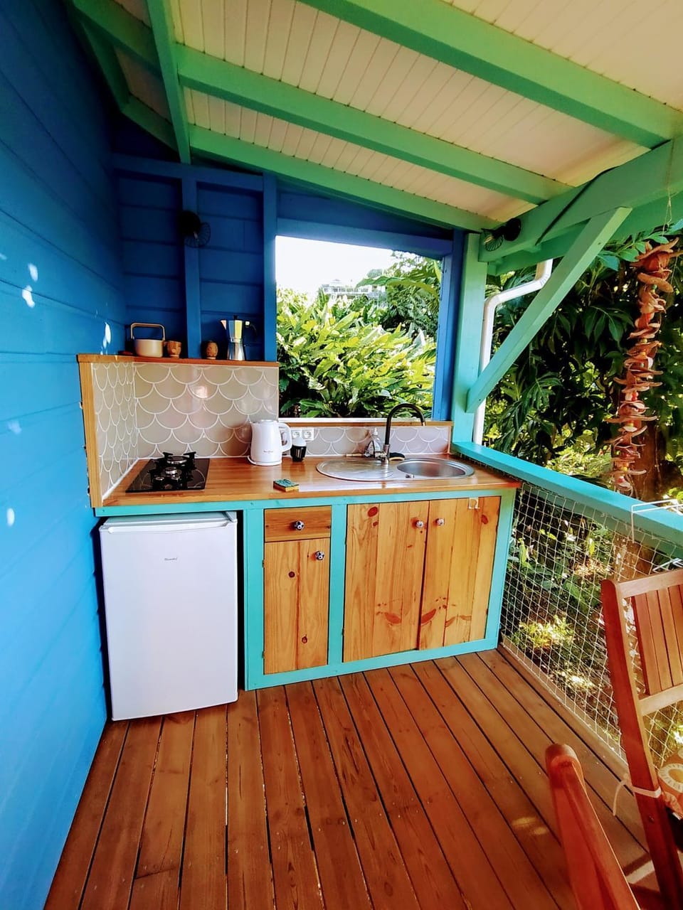 Balcony/Terrace, Kitchen or kitchenette, Garden view, stove