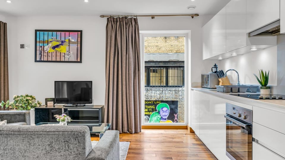 Living room, kitchen