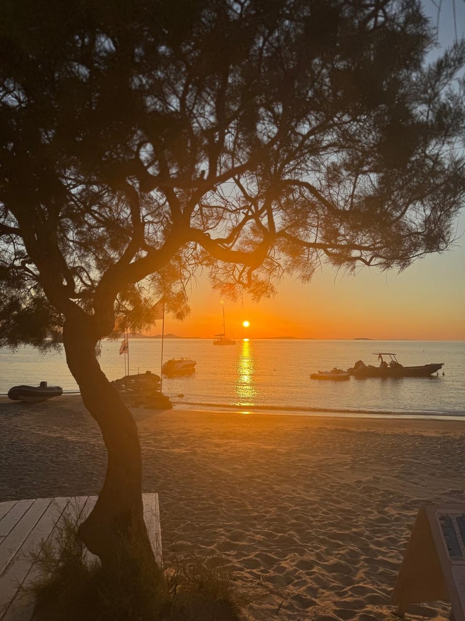 Beach, Sea view, Sunset