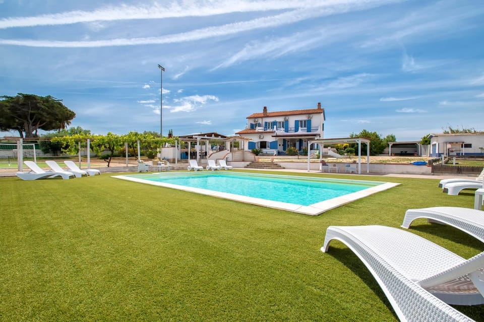 Property building, Living room, Swimming pool
