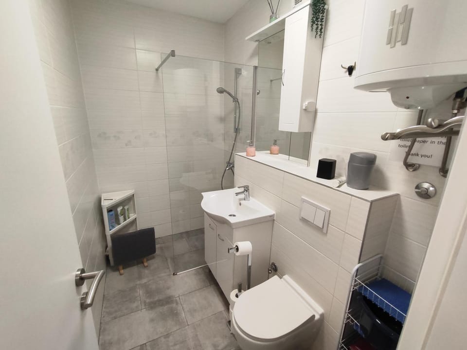 Shower, Toilet, towels