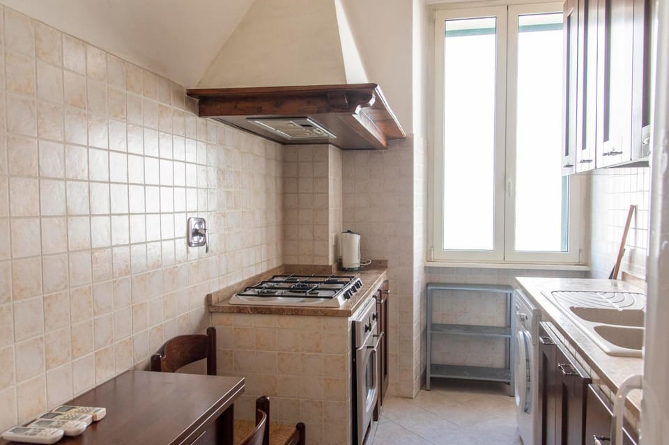 Kitchen or kitchenette, stove, kitchen