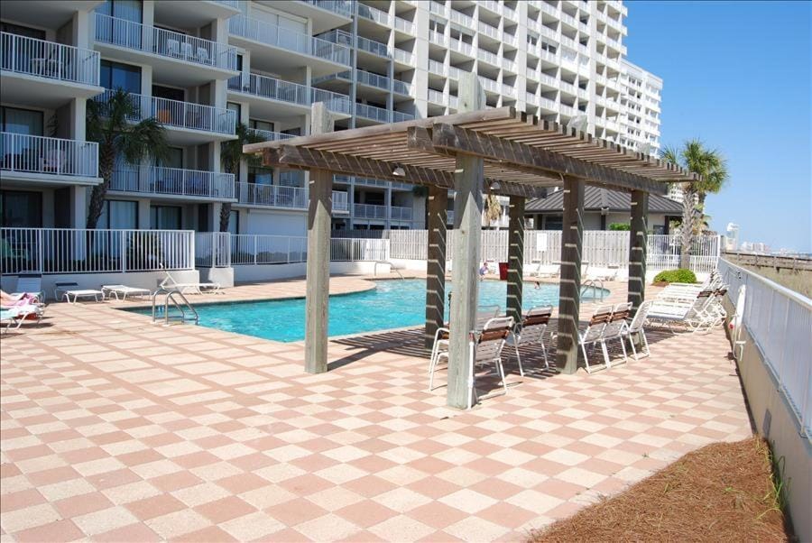 Property building, Day, View (from property/room), Pool view, sunbed