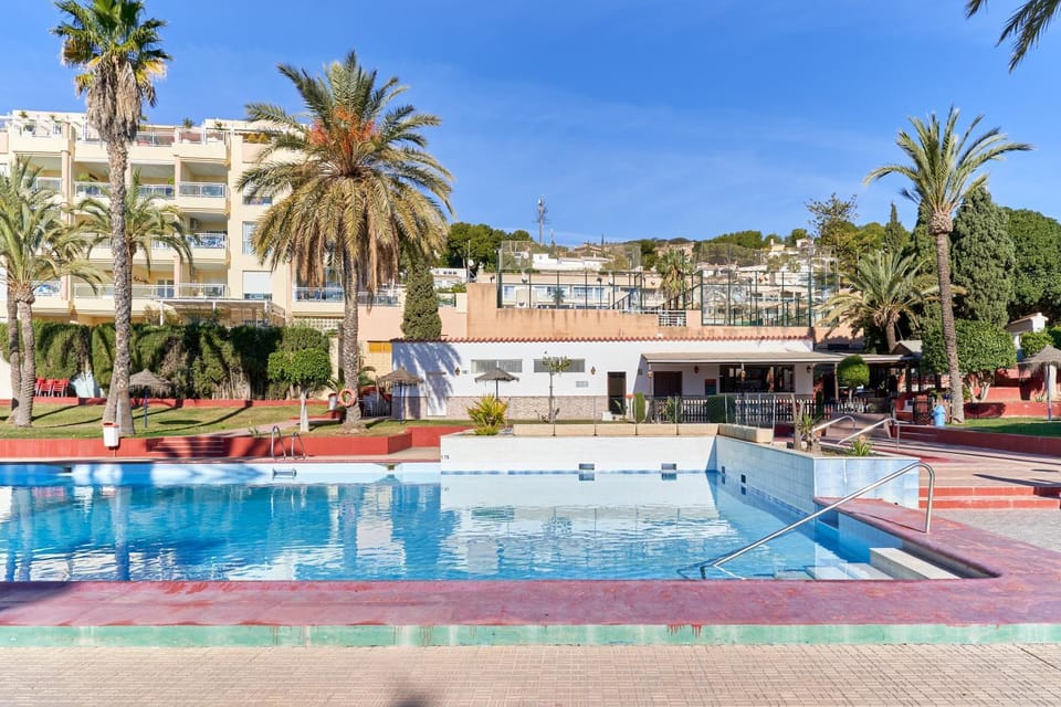 Property building, Living room, Swimming pool