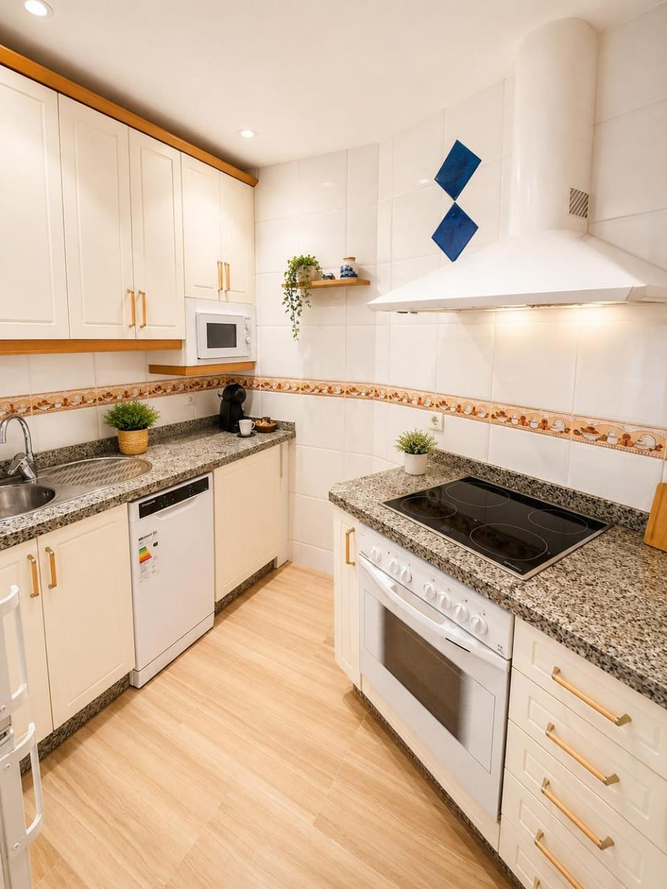 Kitchen or kitchenette, stove, kitchen