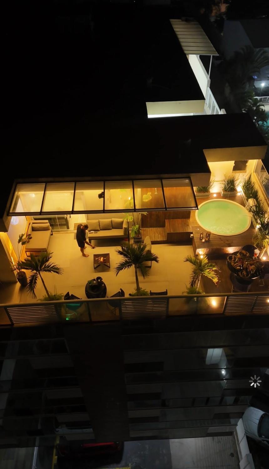 Property building, Patio, Night