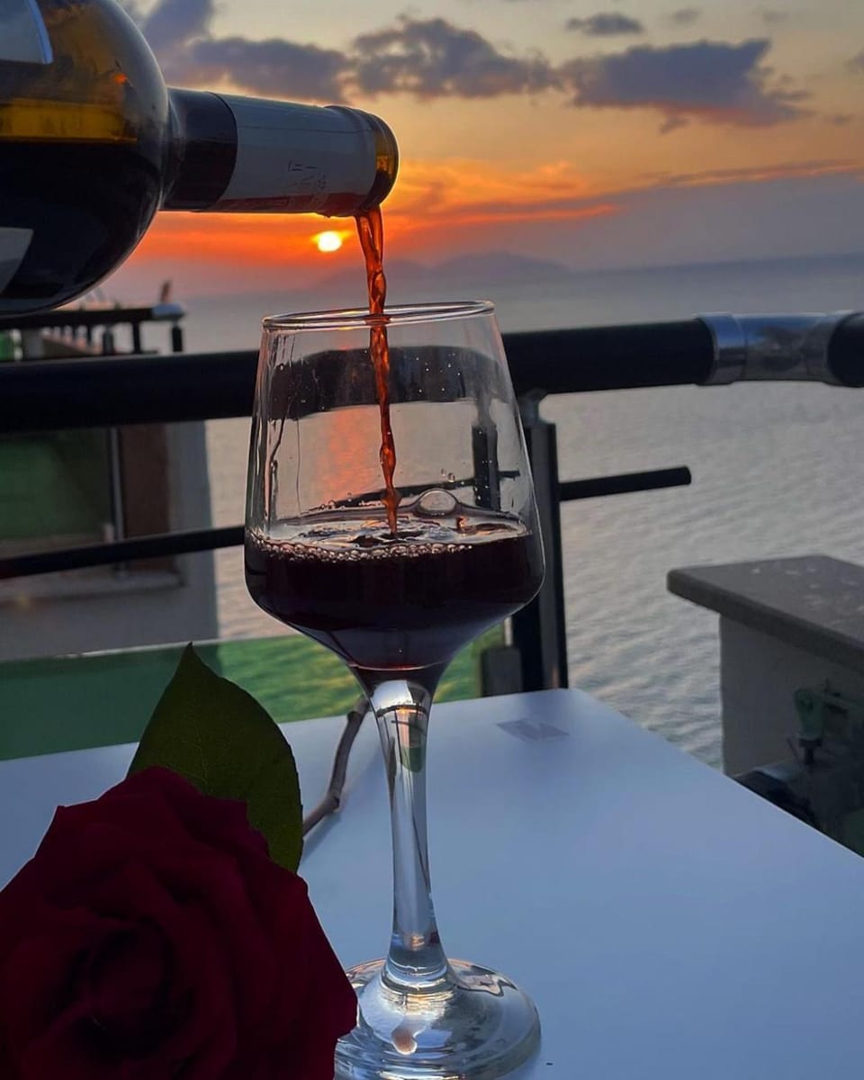 Natural landscape, View (from property/room), Sea view, Drinks, Sunset