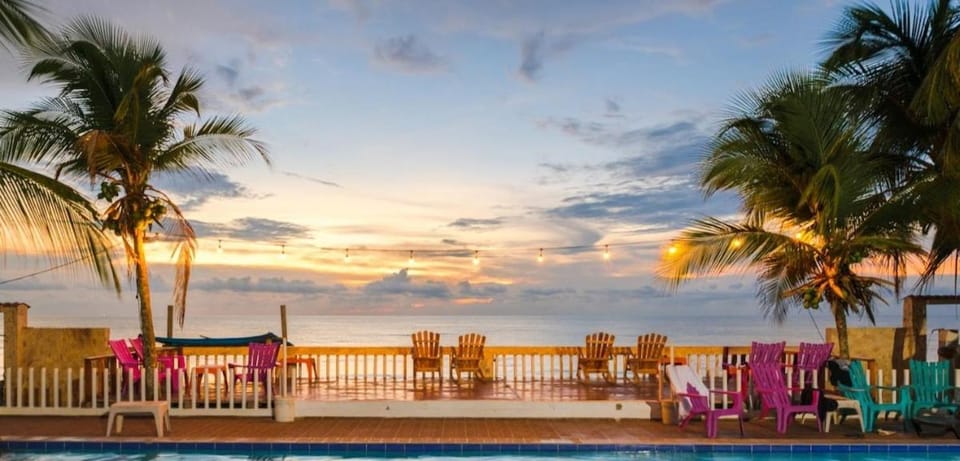 Nearby landmark, Day, Natural landscape, View (from property/room), Balcony/Terrace, Beach, Pool view, Sea view, Swimming pool, Sunrise, Sunset, sunbed