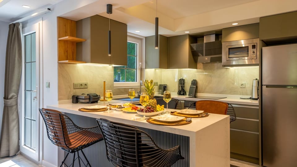 Kitchen or kitchenette, Dining area, dishwasher, stove
