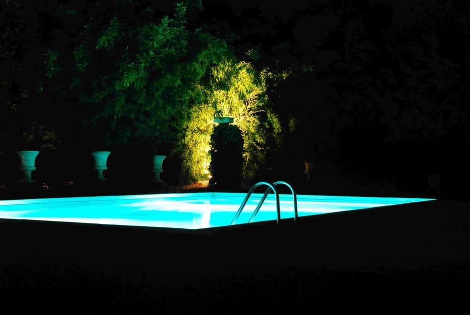 Night, Pool view, Swimming pool