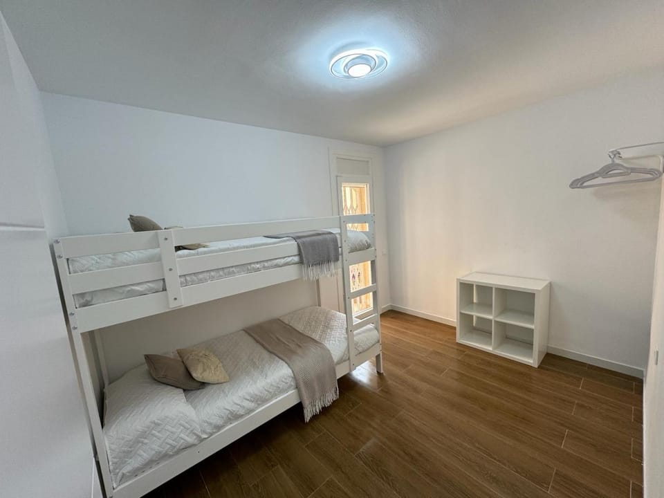 Bedroom, bunk bed, wardrobe