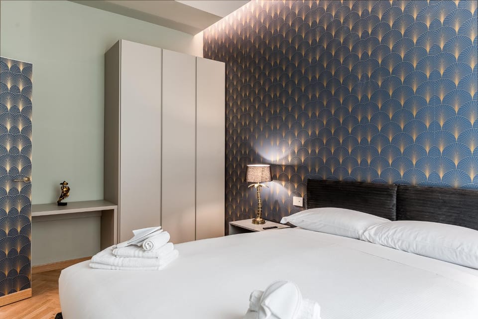 Bed, Photo of the whole room, Bedroom, towels, wardrobe
