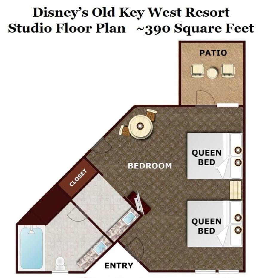 Disney's Key West Resort Studio room sleeps 4 Resort in Lake Buena Vista