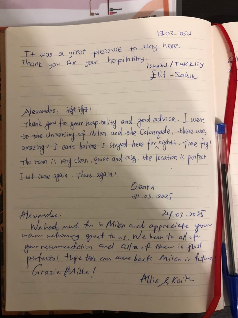 Text overlay, Guests