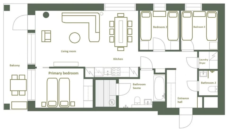 Floor plan, furniture