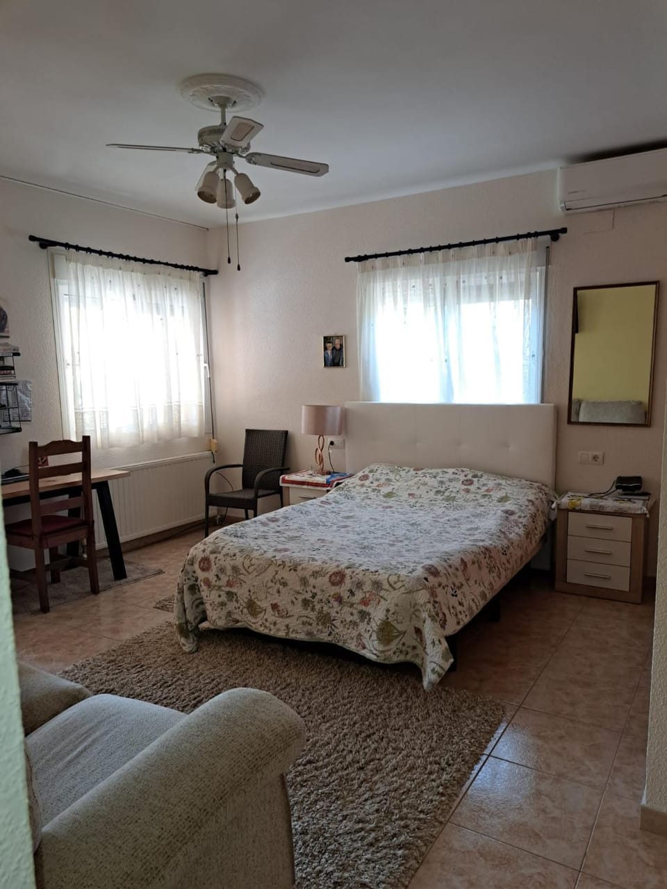 Bed, Bedroom, fireplace