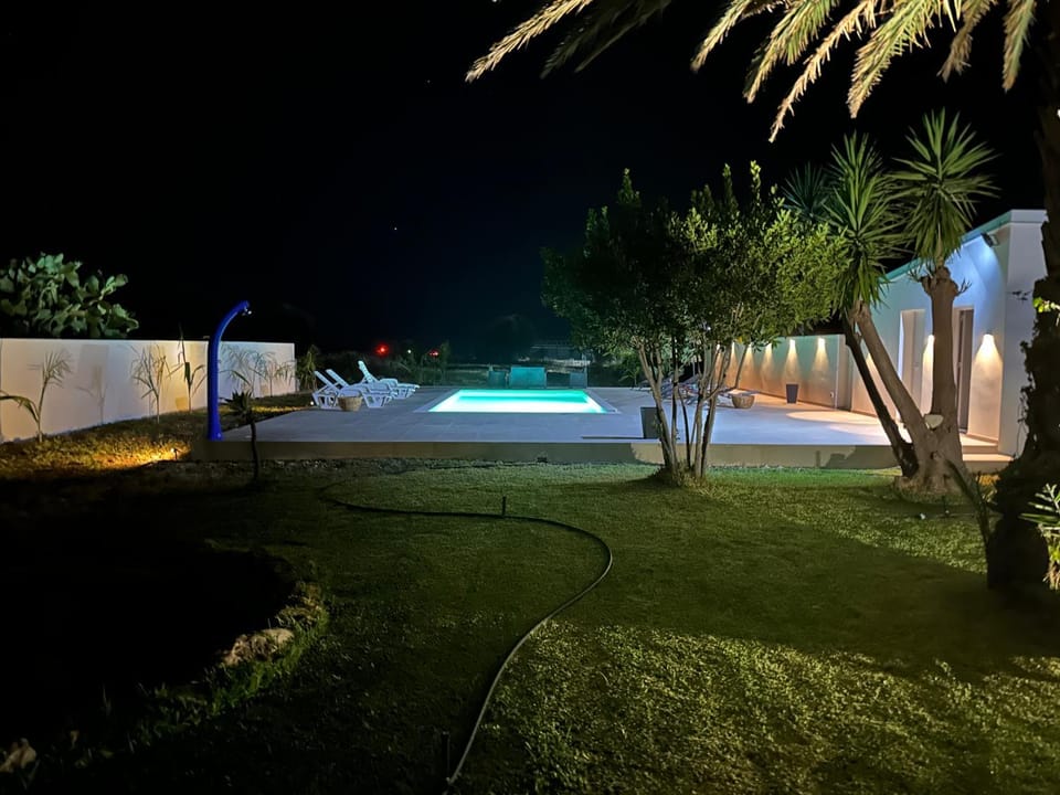 Night, Garden view, Pool view