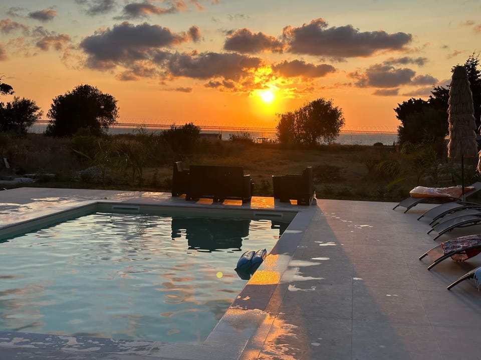 Swimming pool, Sunset