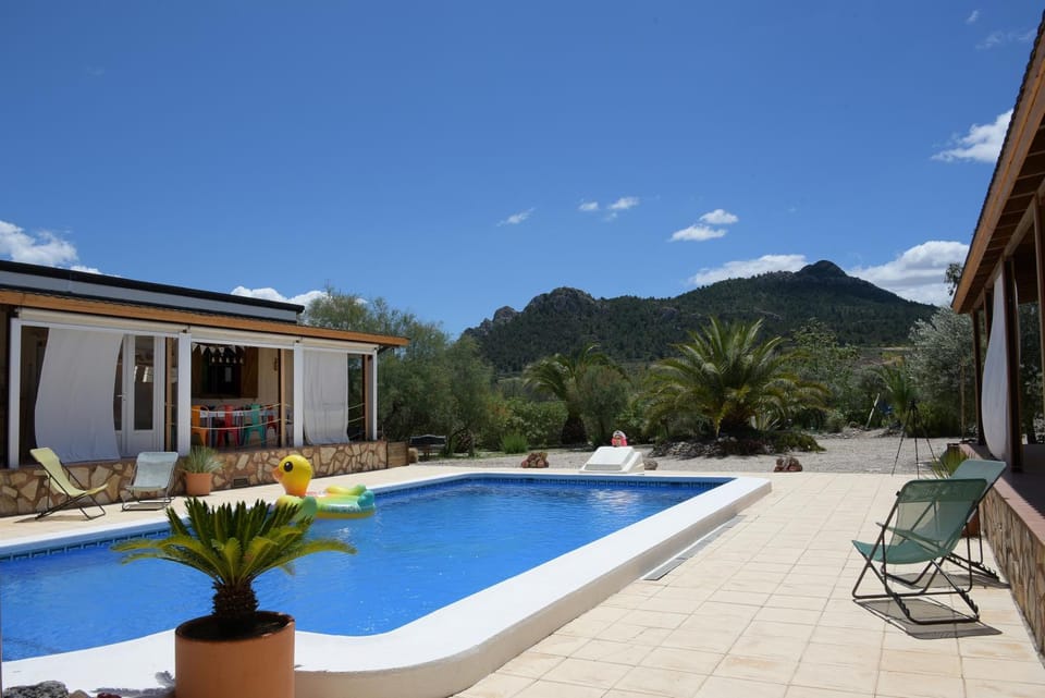 Property building, Patio, Spring, Day, Natural landscape, Mountain view, Pool view, Swimming pool, Swimming pool