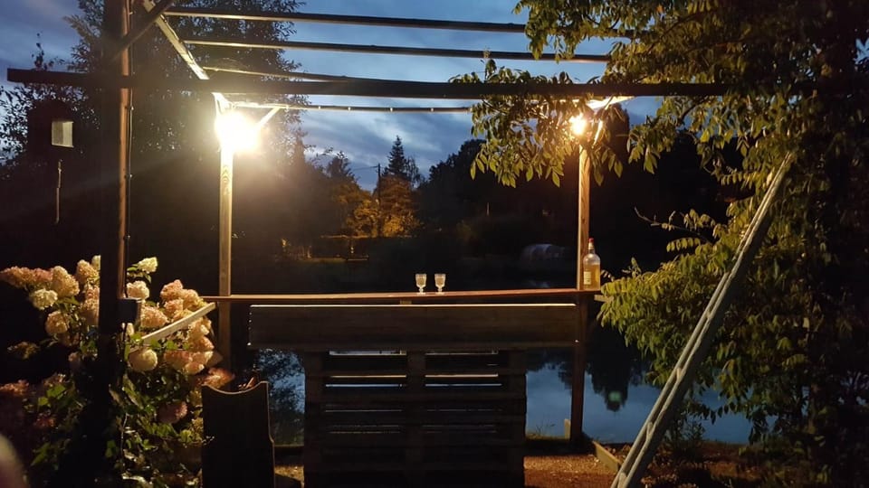 Patio, Night, Garden