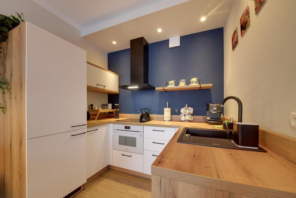 Kitchen or kitchenette, dishwasher, oven