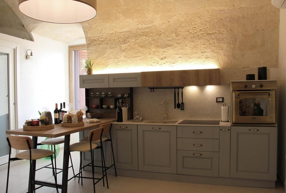 Kitchen or kitchenette, Living room, Dining area, stove, kitchen