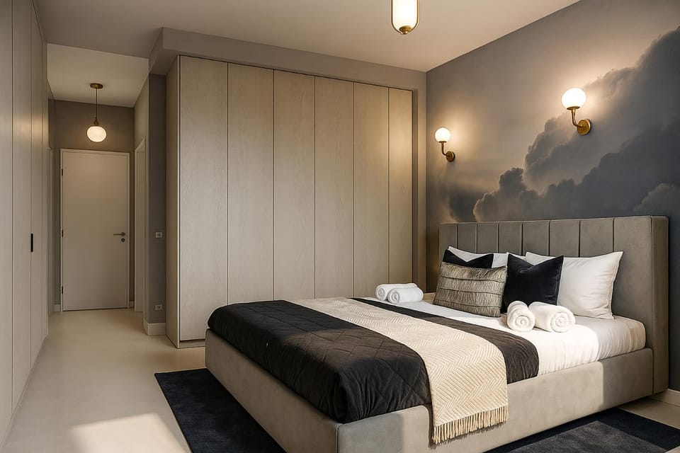 Bed, Photo of the whole room, Bedroom, wardrobe