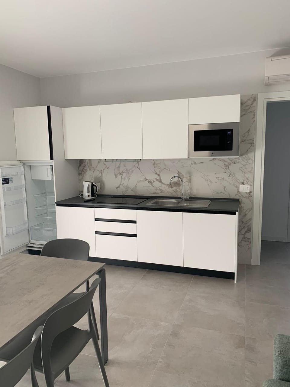 Living room, kitchen