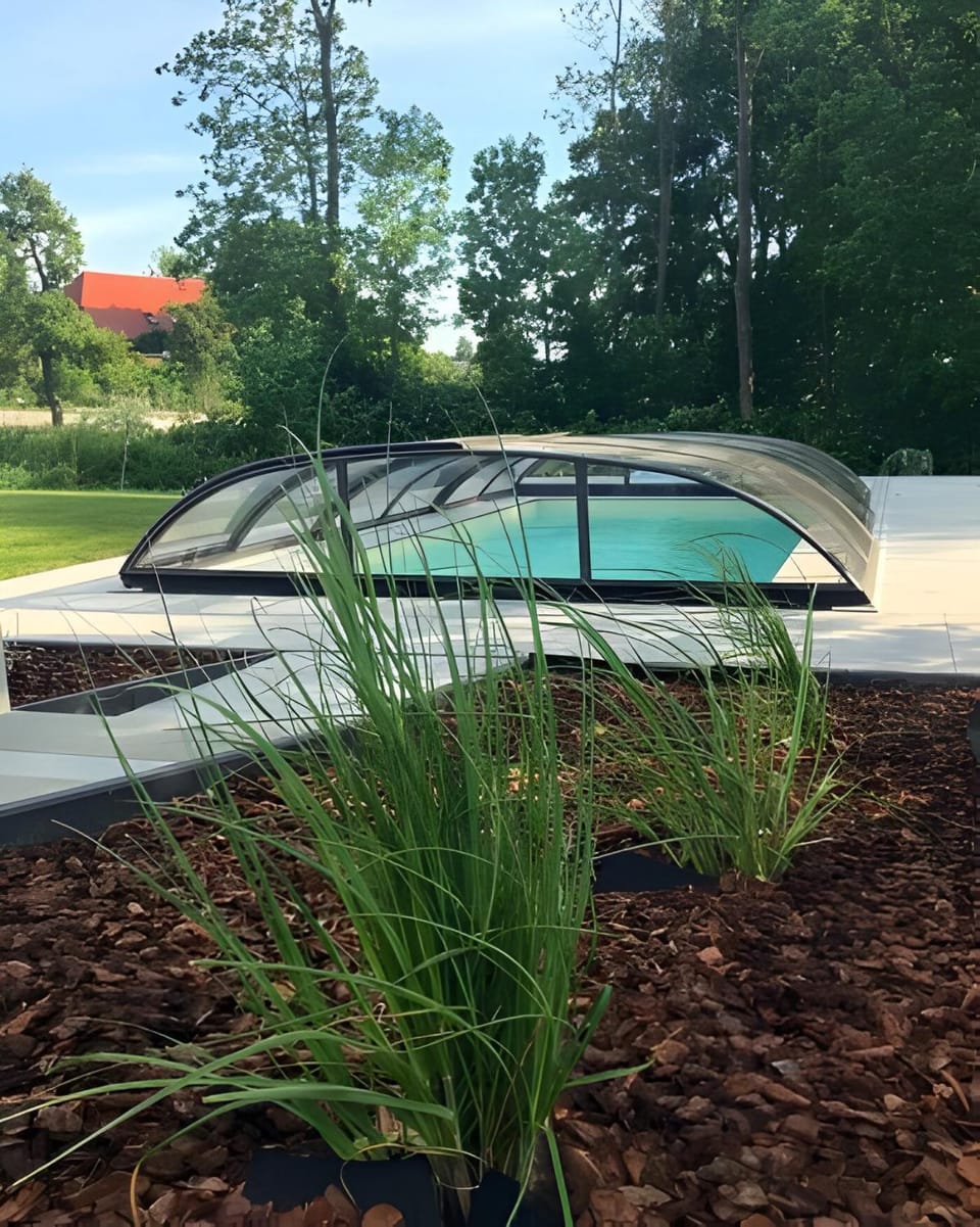 Property building, Living room, Swimming pool