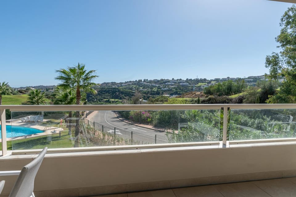 Property building, Natural landscape, View (from property/room), Balcony/Terrace, Pool view