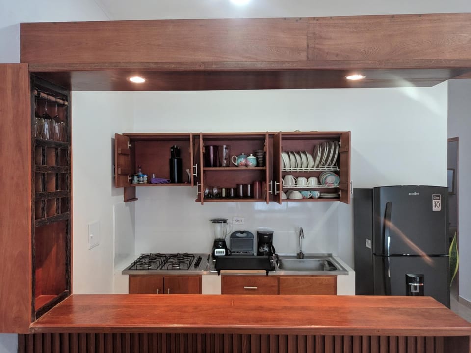 Kitchen or kitchenette, minibar