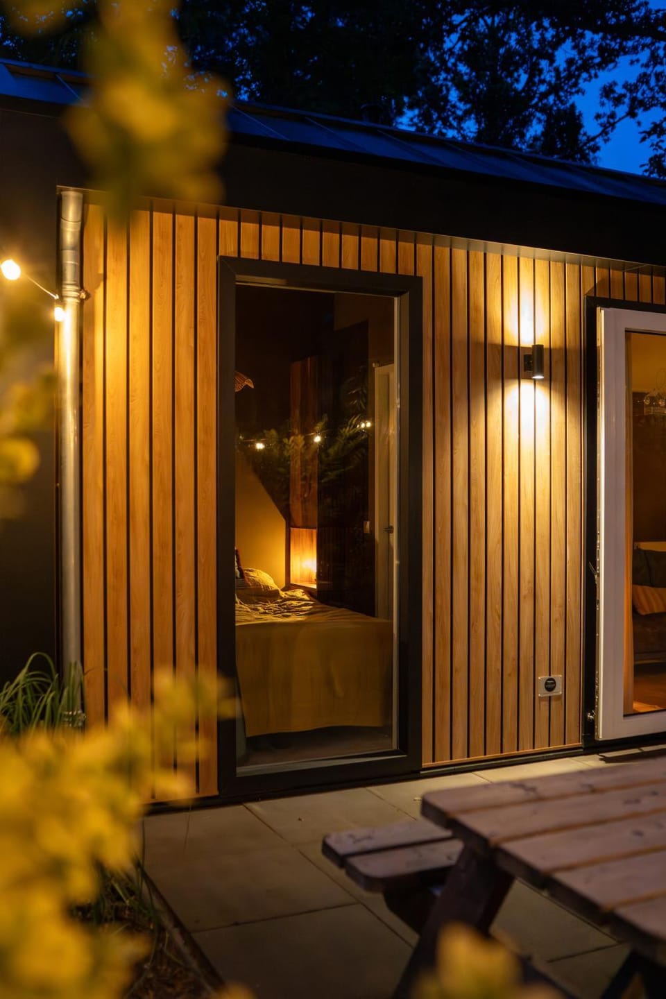 Property building, Night, Garden view