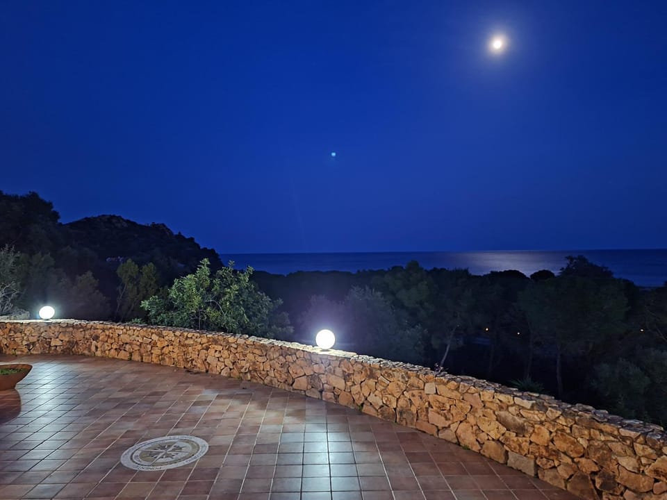 Night, Natural landscape, Balcony/Terrace, Sea view