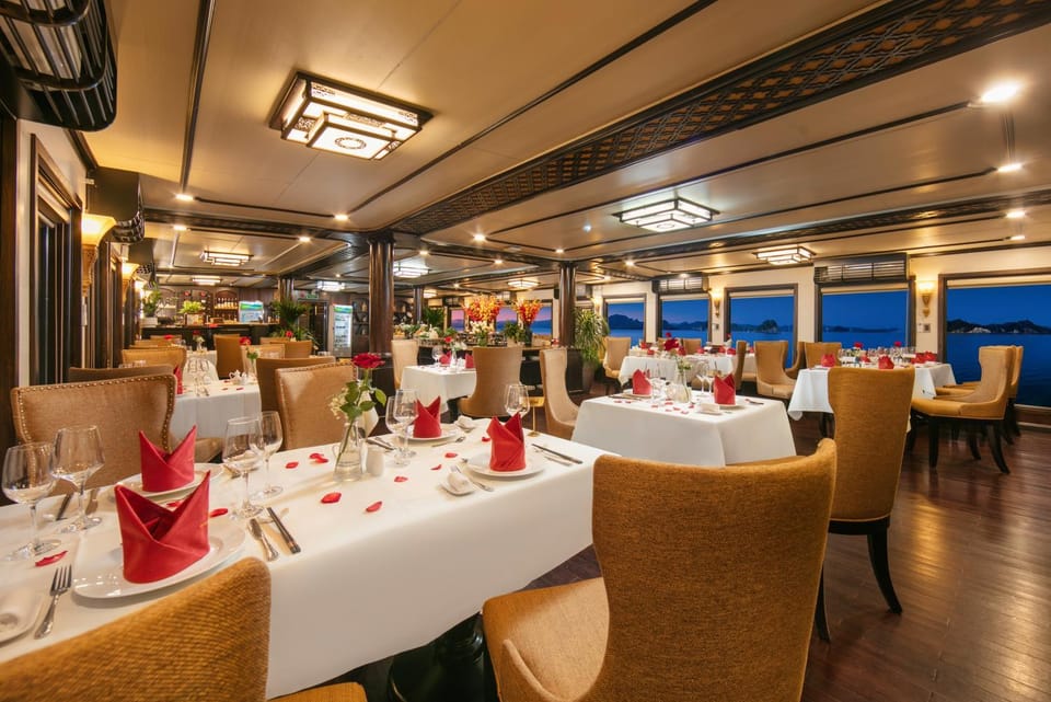 Halong Arcadia Cruise Docked boat in Laos