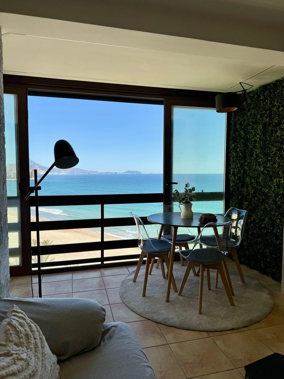 Day, Natural landscape, View (from property/room), Living room, Seating area, Dining area, Sea view