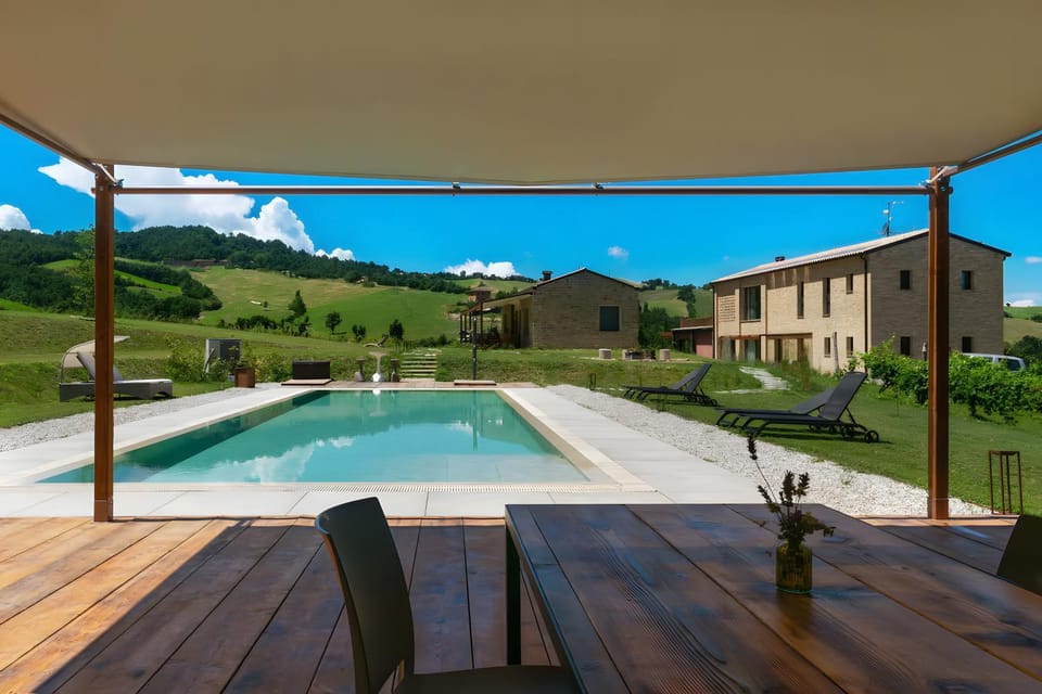 Property building, Living room, Swimming pool