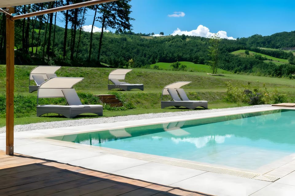 Property building, Living room, Swimming pool