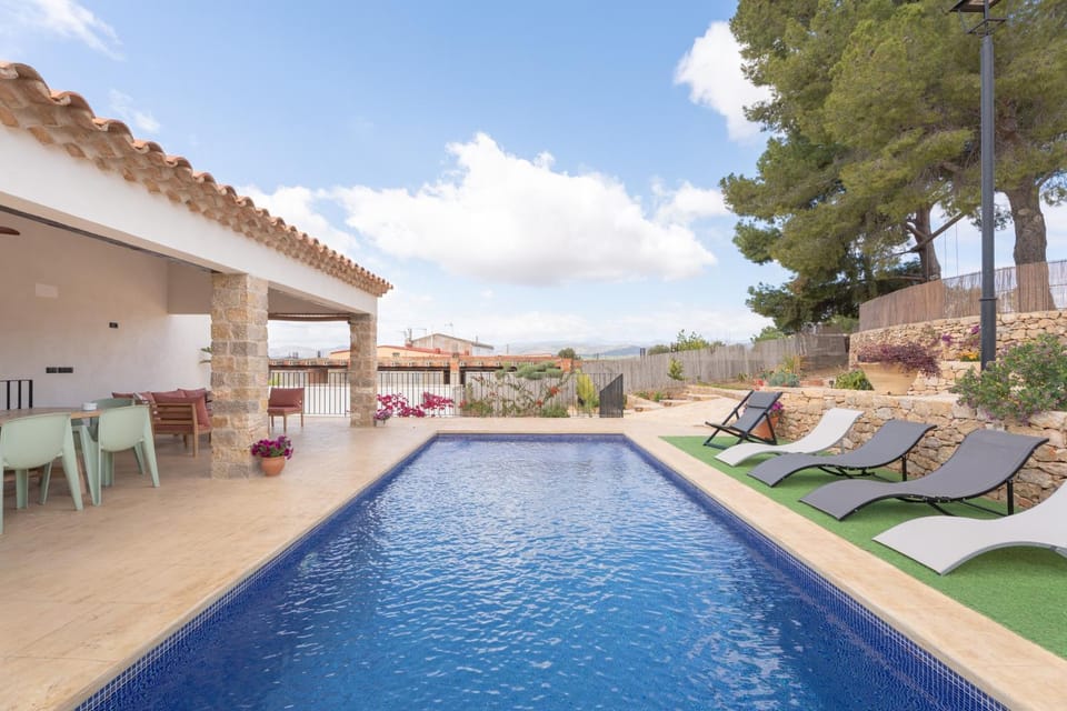 Property building, Living room, Swimming pool
