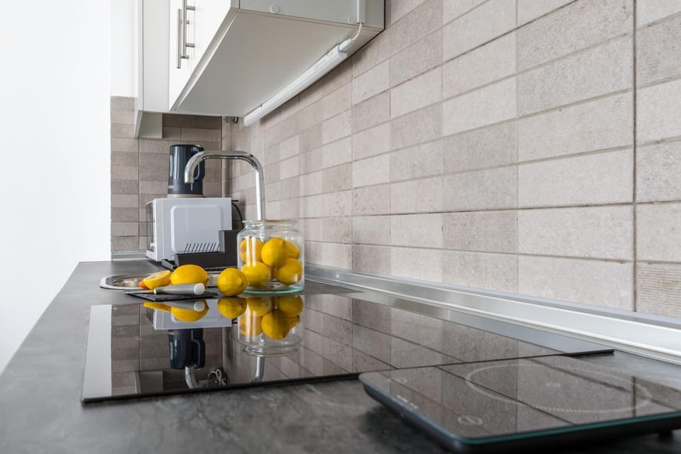 Kitchen or kitchenette, stove, kitchen