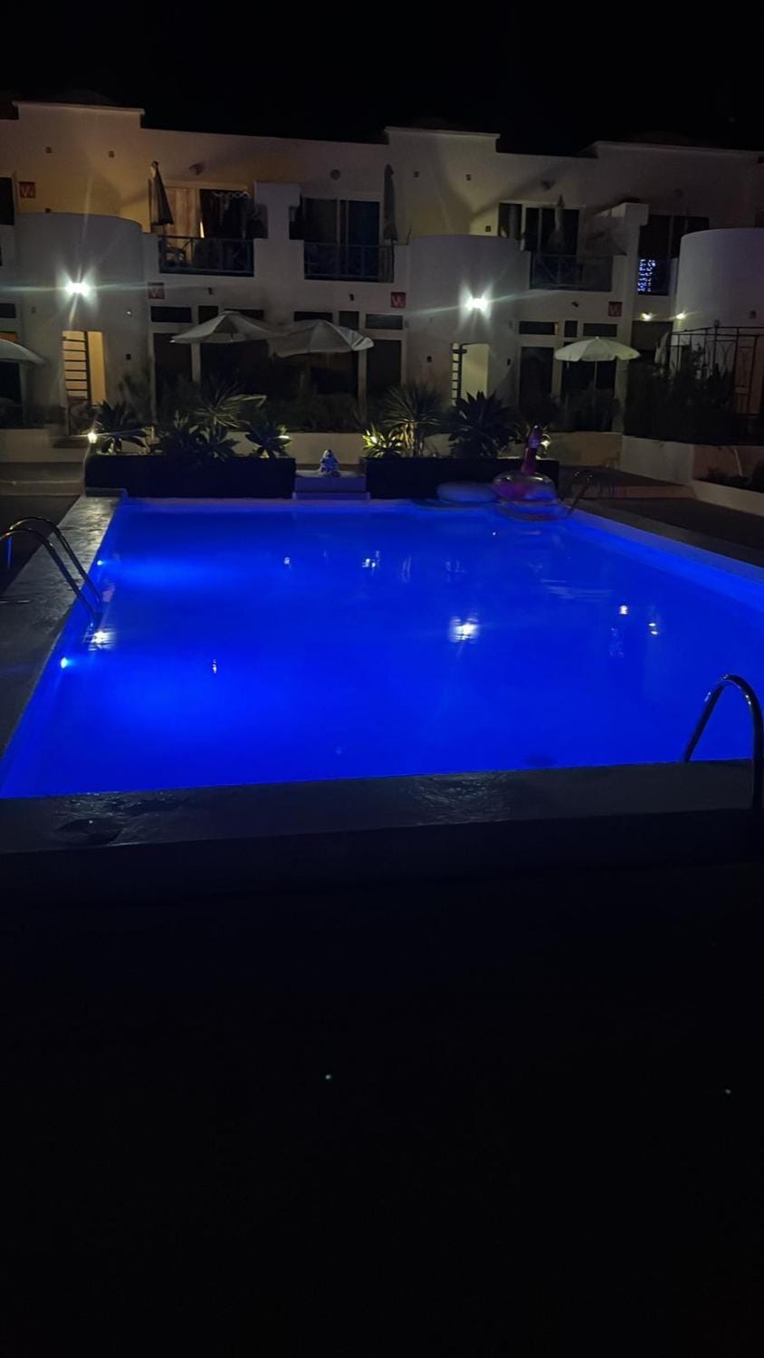 Night, Pool view, Swimming pool