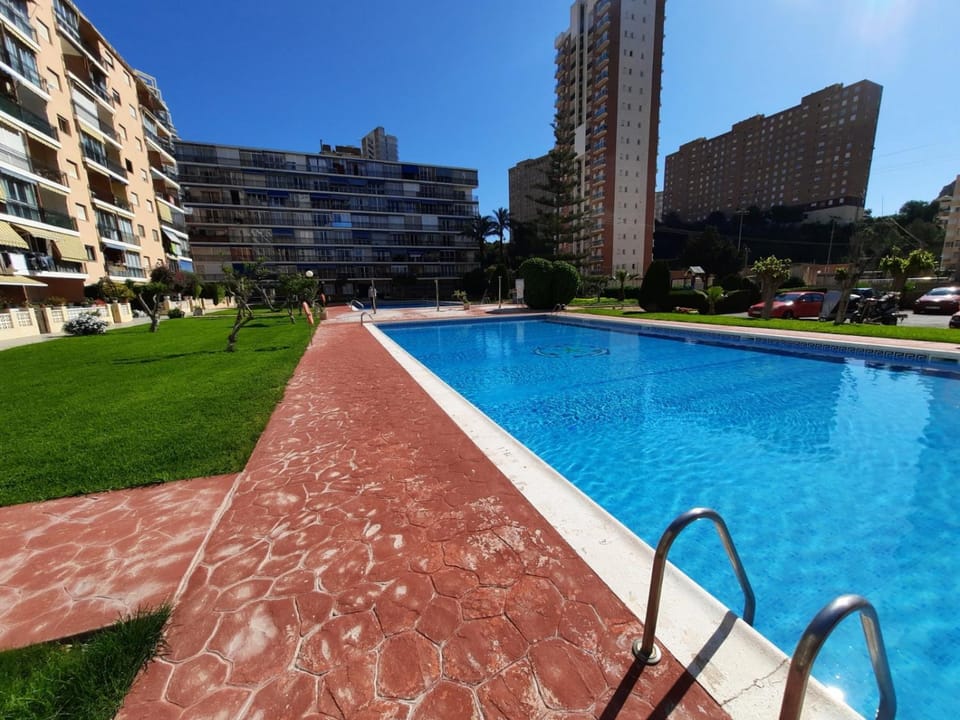 Property building, Pool view, Swimming pool, sunbed