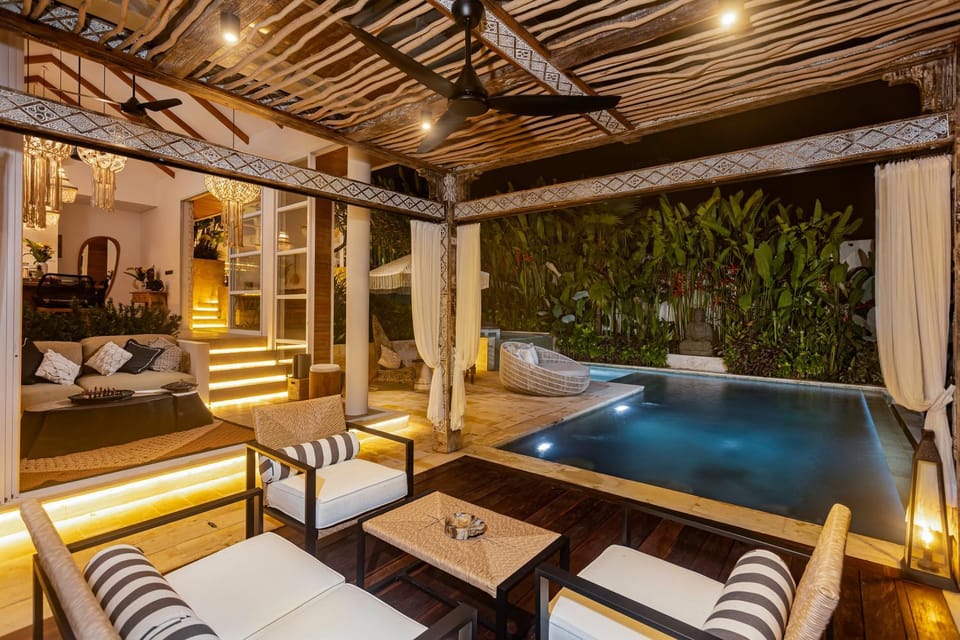 Property building, Patio, Garden, Swimming pool