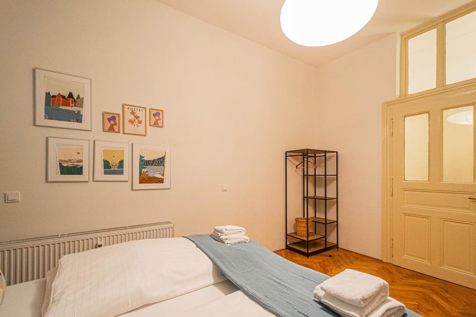 Bed, Photo of the whole room, Bedroom, towels, wardrobe
