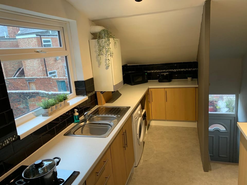 Kitchen or kitchenette, oven, stove